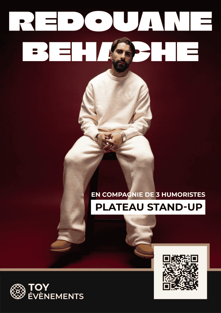 Redouane Behache – Plateau de stand-up · 19 fév. 2027 · 20h30 · TOY Évènements Louviers Normandie